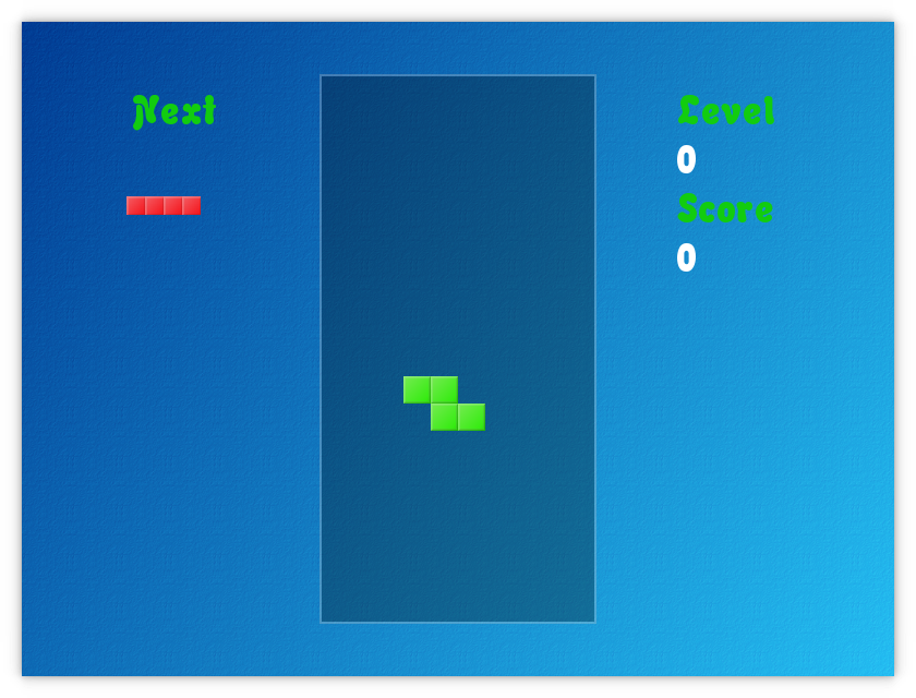 Gameplay screen of my Tetris game.